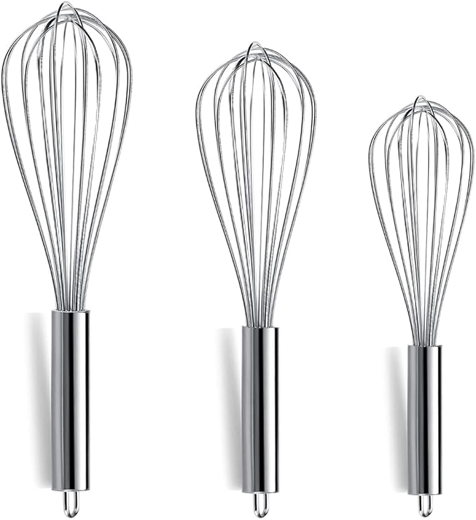 Berglander Whisk Set Pack of 3, Stainless Steel Whisks by Berglander