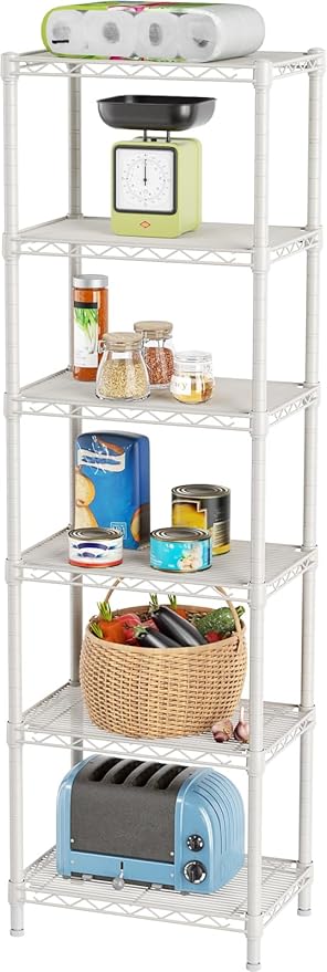 SINGAYE 6 Shelves Storage Shelf Wire Closet Bathroom Organizers Metal Pantry by SINGAYE