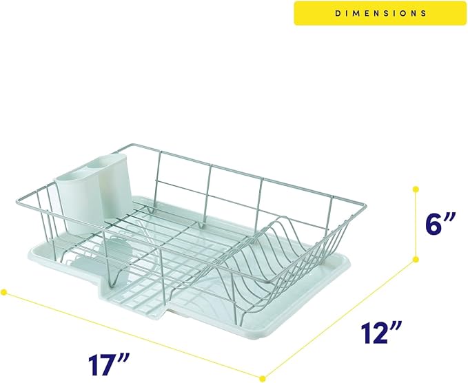 Sweet Home Collection Space-Saving 3-Piece Dish Drainer Rack Set: Efficient - Image 4