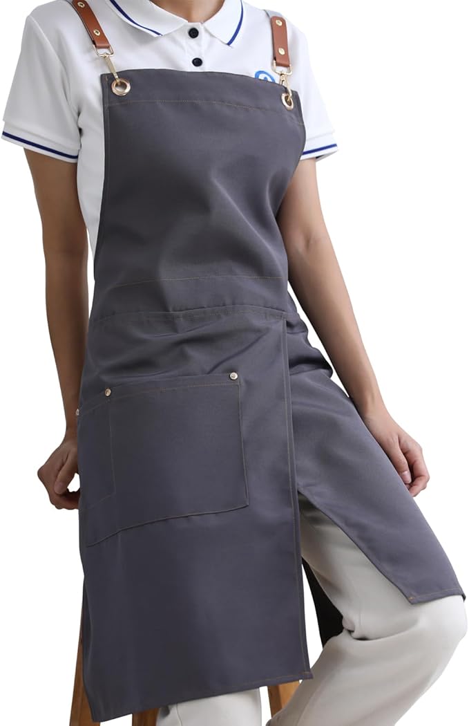 KITCHIEF Pottery Apron Split Leg, Cross Back Chef Apron by KITCHIEFCoatApron