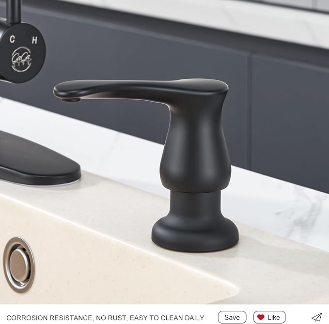 GAGALIFE Kitchen Sink Soap Dispenser Matte Black, Under Sink Soap Dispenser - Image 6
