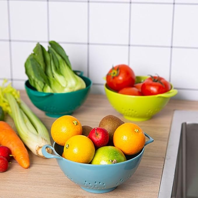 Heavy Duty 6 Inch Food Colander, Large Capacity Vegetable Strainer - Image 5