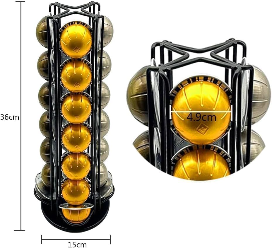 Miuly Nespresso VertuoLine Capsule Holder, 28 Pods, Black