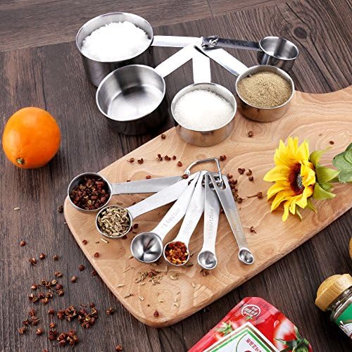 Accmor 11 Piece Stainless Steel Measuring Spoons Cups Set, Premium