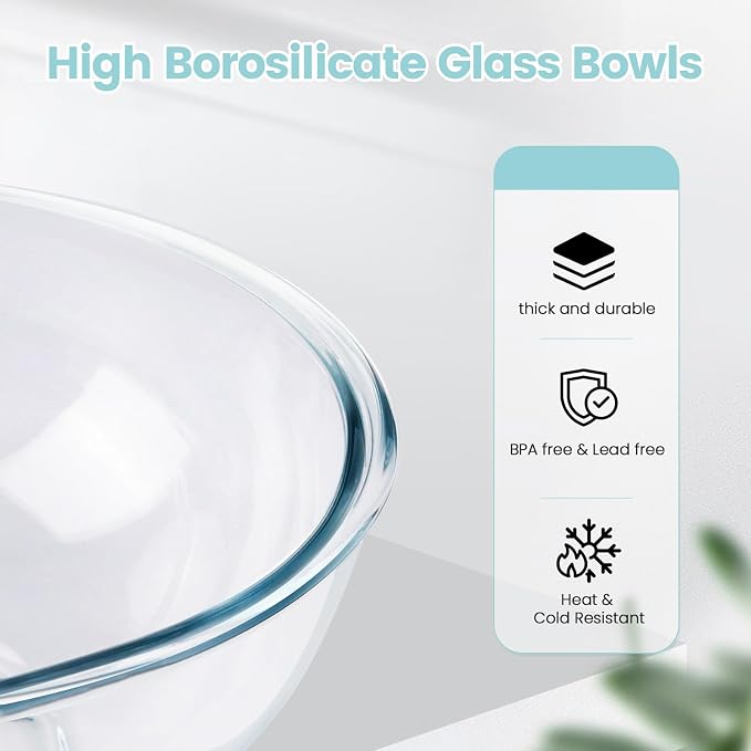Luvan Borosilicate Clear Glass Mixing Bowls - Image 5