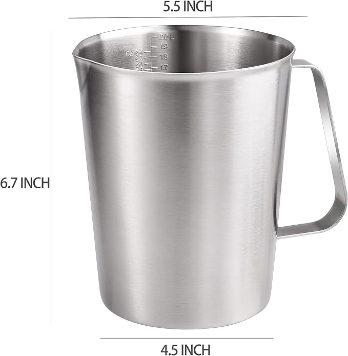 KSENDALO 64Oz/8Cup Stainless Steel Pitcher, 2 Liter Metal Container - Image 3
