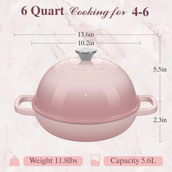 Cast Iron Dutch Oven Pot with Lid, Round Bread Oven - Image 8