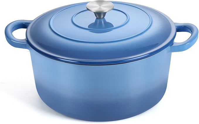 TeamFar 6QT Dutch Oven with Lid, Enameled Nonstick Cast Iron Dutch Oven Cooking by TeamFar