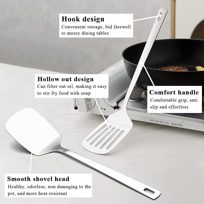 Evanda Kitchen Utensils Set 6pcs, Stainless Steel Cooking Utensils Set - Image 4
