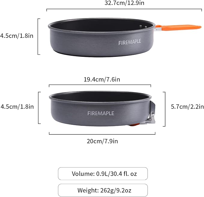 Fire-Maple 7.6 Inch Camping Frying Pan w/Nonstick Coating | Durable Lightweight - Image 3