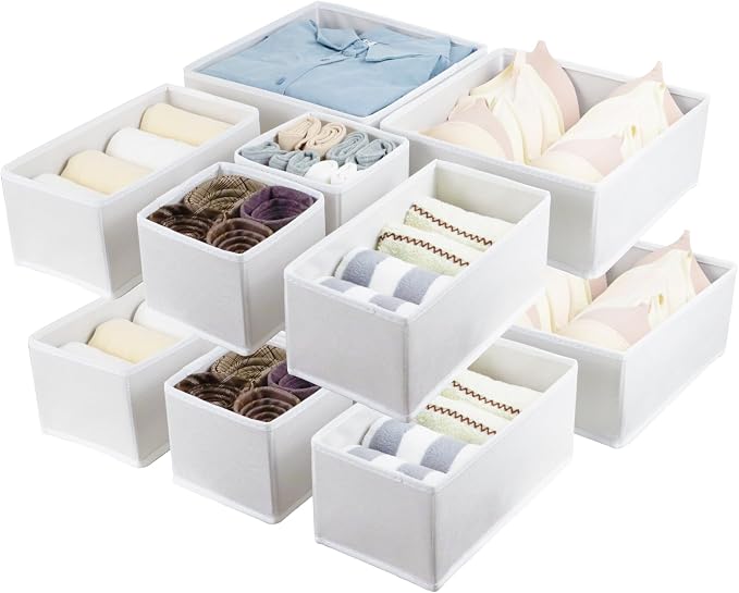 Fordonral 12 Pack Drawer Organizer Clothes, Foldable Fabric Dresser Organizer - Image 7
