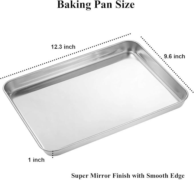Wildone Baking Sheet with Rack Set, Stainless Steel Cookie Pan baking Tray with - Image 4