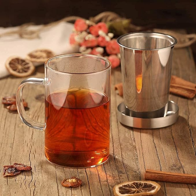 ecooe 16.9 Oz Borosilicate Glass Tea Mug Cup Tea Glasses - Image 6