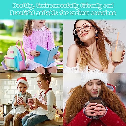 Irenare 20 Sets Reusable Travel Straws with Case Silicone Collapsible