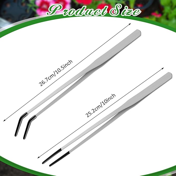Lasnten 2 Pcs Extra Long Stainless Steel Reptile Feeding Tongs - Image 2