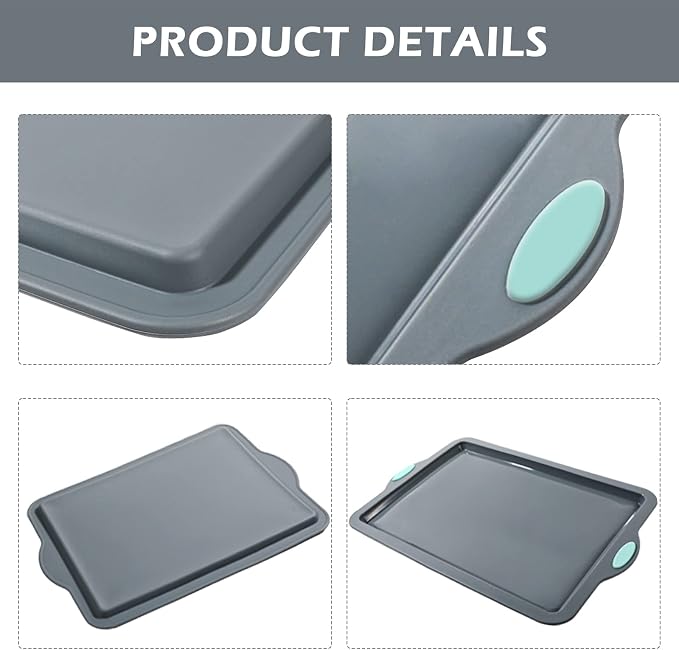 Webake Silicone Sheet Cake Pan, 14 Inch Silicone Sheet Pans 2 Pack Cookie Sheet - Image 3