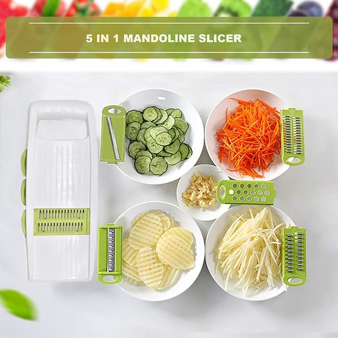 NACOLUS 5 in 1 Mandoline Slicer Vegetable Slicer Mandolin Multi Blade Potato - Image 3