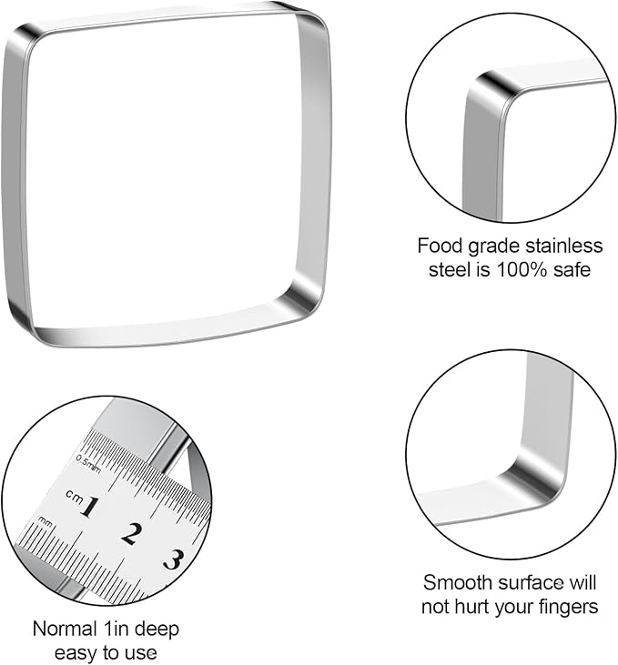 Square Round Corner Cookie Cutter Sandwich Cutters - Image 2