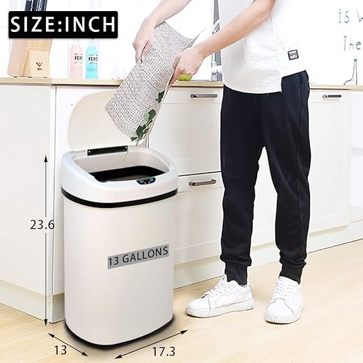 Dkeli Kitchen Trash Can for Bathroom Bedroom Home Office Automatic Touch Free - Image 6