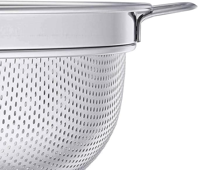 TeamFar Colander, 3qt Colander Strainer Stainless Steel, Solid Handle & - Image 5