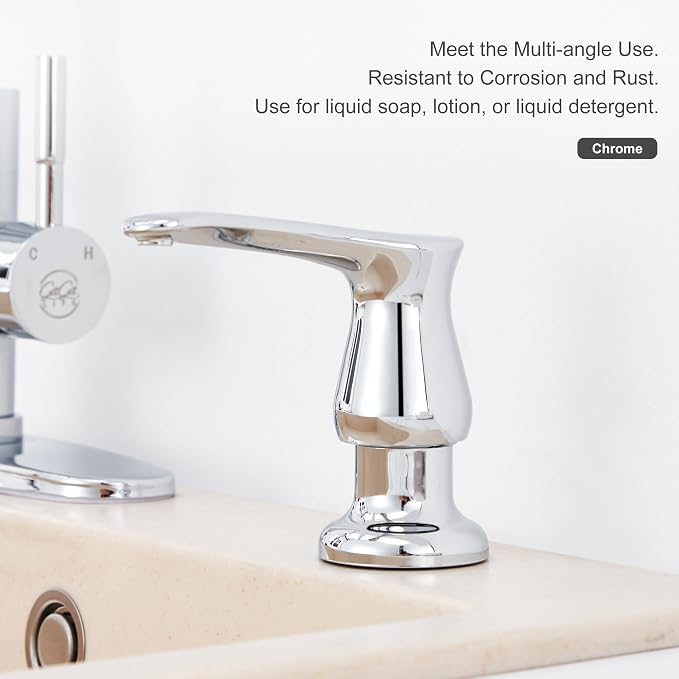 GAGALIFE Kitchen Sink Soap Dispenser Chrome, Built in Soap Dispenser - Image 5