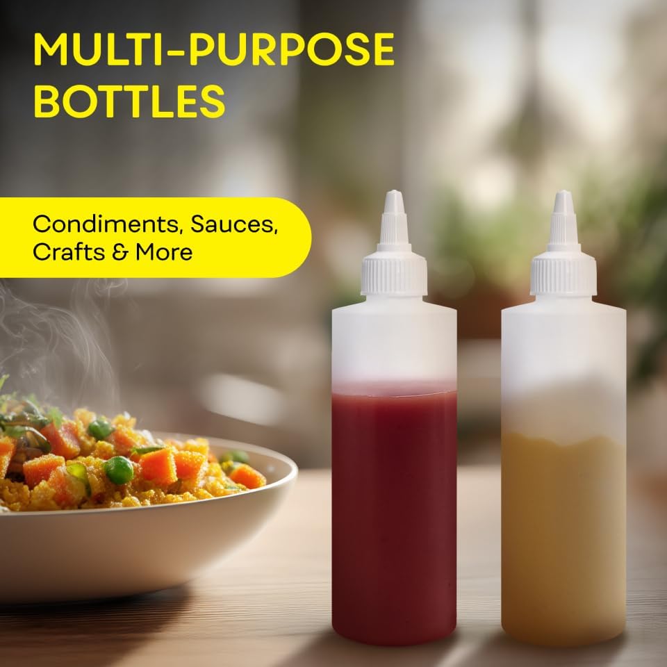 BRIGHTFROM Condiment Squeeze Bottles, 4 OZ Empty Squirt Bottle with
