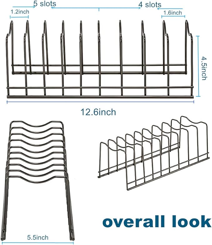 Pot Lid Organizer, Stainless Steel Pot Lid Storage Rack Holder, Cutting Board - Image 4