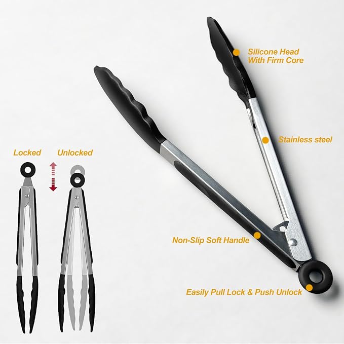 Silicone Cooking Utensils Set, Heat Resistant and large Non Stick Spatulas & - Image 6