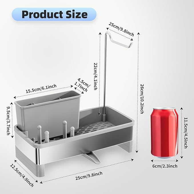 Ewaiira Stainless Steel Sink Caddy, Sponge Holder - Image 6