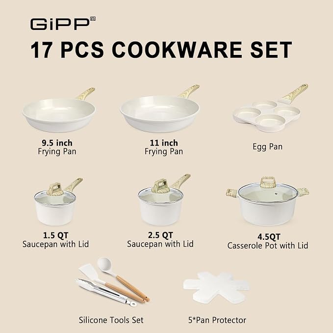 GiPP Ceramic Pots and Pans Set Non Stick - Image 2