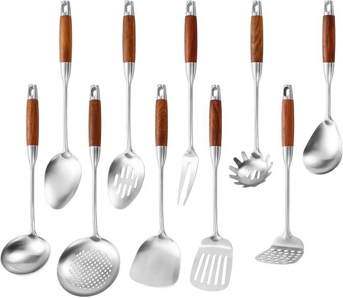 Izurok 18/10 Stainless Steel Kitchen Utensils Set, 10 Piece Cooking Utensils by IzurokBuynow