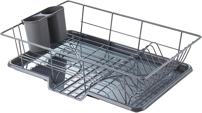 Sweet Home Collection Space-Saving 3-Piece Dish Drainer Rack Set: Efficient by SweetHomeCollection