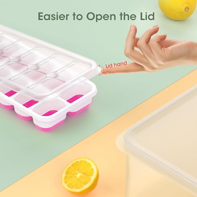 DOQAUS Ice Cube Tray with Lid and Bin - Image 5