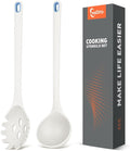Silicone Spaghetti Spoon&Soup Ladle Cooking Utensils Set of 2, No Scratch by TesQita