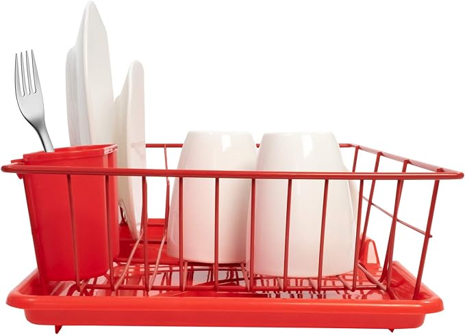 Sweet Home Collection 3 Piece Metal Dish Drainer Rack Set - Image 3