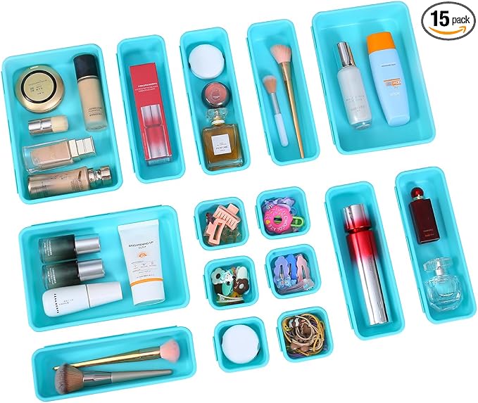 Kutesna 15 PCS Interlocking Desk Drawer Organizer Separator by Kutesna