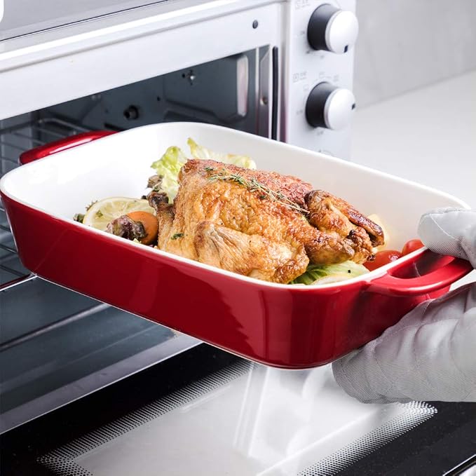 Sweejar Ceramic Bakeware Set, Rectangular Baking Dish - Image 3
