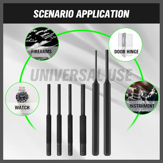 7-Piece Premium Roll Pin Starter Punch and Install Punch Set - Image 5
