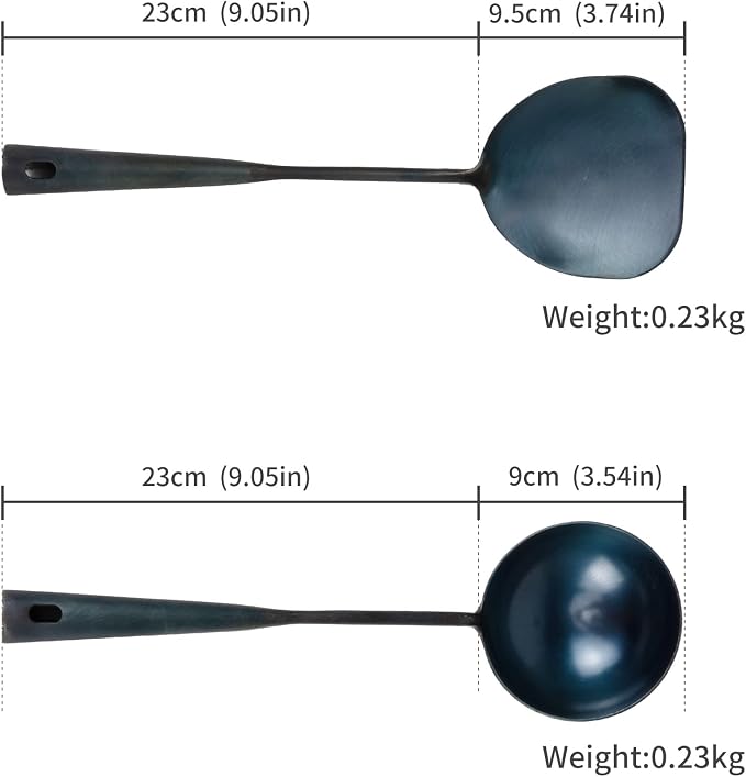ZhenSanHuan Chinese Traditional HandMade Iron Spatula Wok Tool, Long wok utensil - Image 5