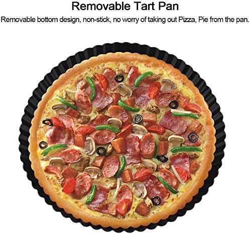 Tart Pan, 9 Inch Non Stick with Removable Loose Bottom Tart Pie Pan