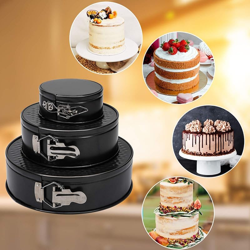 3 Sets (4”/7”/9”) Round Baking Pan Springform Round Set,Stainless