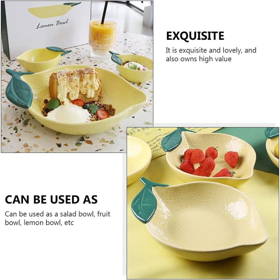 Salad Bowl ceramic Ceramic Salad Bowl Lemon Shape Fruit Bowl Mixing
