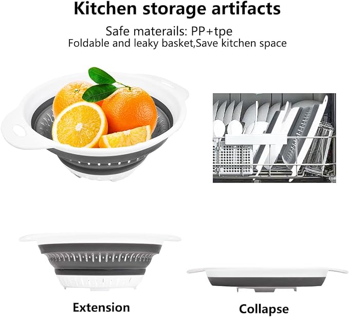 Collapsible Colander and Strainer, Silicone Strainer Colanders & Food Strainers - Image 8