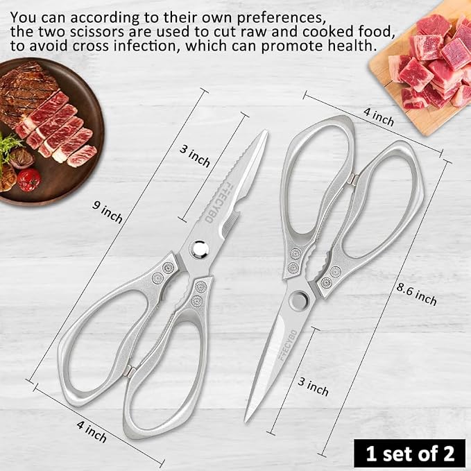 All Purpose Heavy Duty Shears, Metal Handle Stainless Steel Cooking Scissors - Image 6
