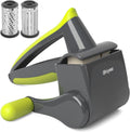 Patented Handheld Parmesan Cheese Grater with 2 Rotary Drums, Gray
