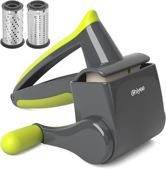 UHIYEE Patented Rotary Parmesan Cheese Grater, Hand Crank Cheese Shredder by UHIYEE