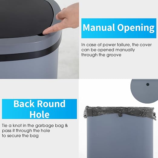 BestOffice | 13 Gallon Plastic Trash Can - Image 4