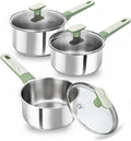 KOCH SYSTEME CS Stainless Steel Sauce Pan Set, 1.5QT & 2QT & 3QT Stainless by KOCHSYSTEMECS