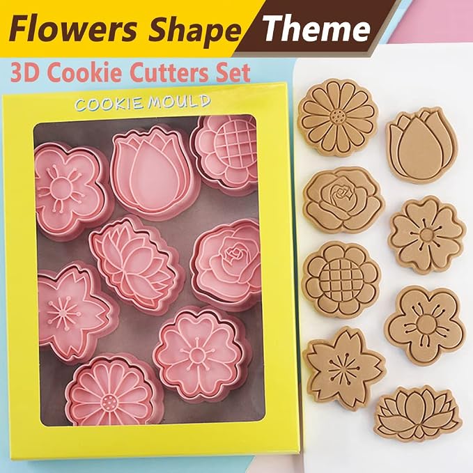 8 Pcs Cookie Cutters Set 3D Holiday Cookie Cutters - Image 7