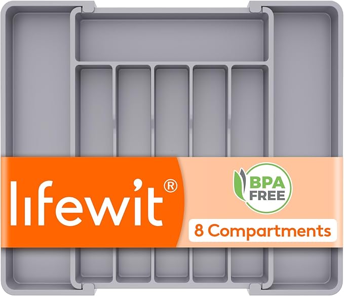Lifewit Silverware Drawer Organizer, Expandable Utensil Tray by Lifewit